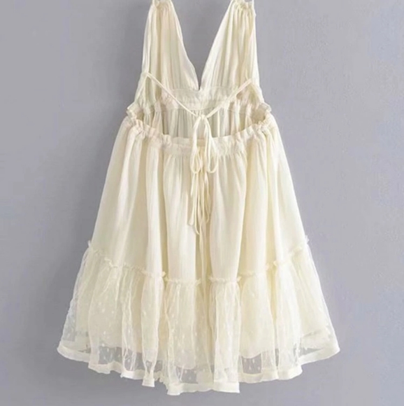 **FP Cream Boho Halter Mini Dress - Picture 4 of 15
